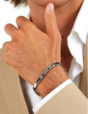 Maserati Men's Bracelet Stainless Steel with Ceramic